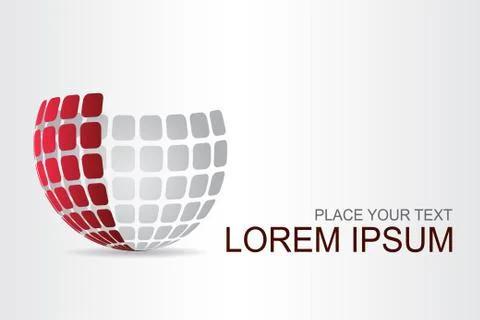 Logo stylized spherical surface with abstract shapes Stock Illustration