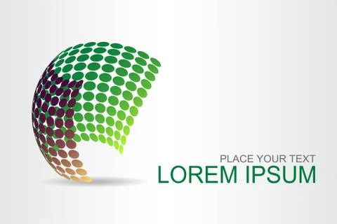 Logo stylized spherical surface with abstract shapes Stock Illustration