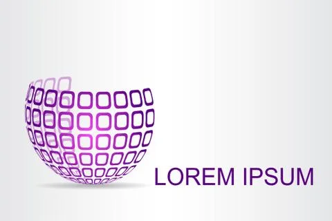 Logo stylized spherical surface with abstract shapes Stock Illustration