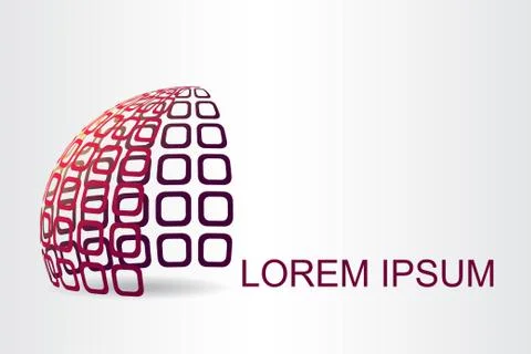 Logo stylized spherical surface with abstract shapes Stock Illustration