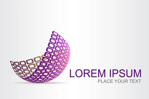 Logo stylized spherical surface with abstract shapes Stock Illustration