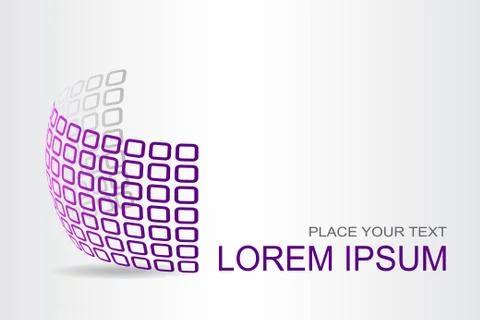 Logo stylized spherical surface with abstract shapes Stock Illustration