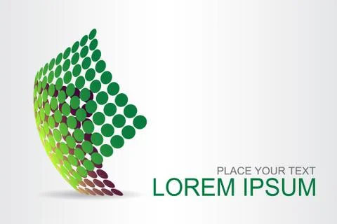 Logo stylized spherical surface with abstract shapes Stock Illustration