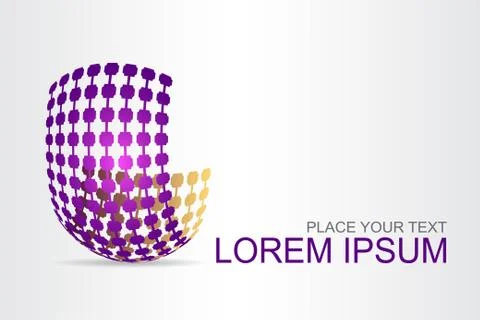 Logo stylized spherical surface with abstract shapes Stock Illustration