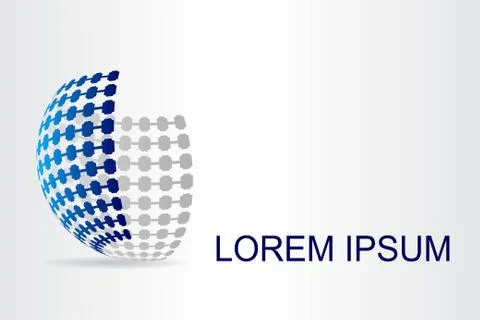 Logo stylized spherical surface with abstract shapes Illustrazione stock