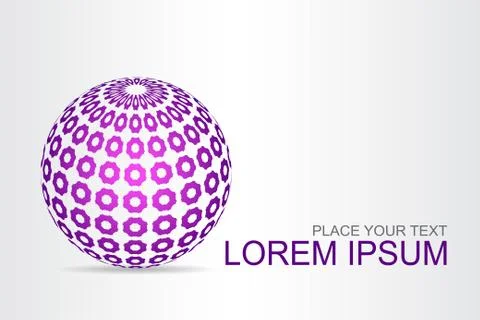 Logo stylized spherical surface with abstract shapes Stock Illustration