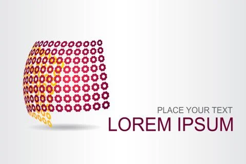 Logo stylized spherical surface with abstract shapes Stock Illustration