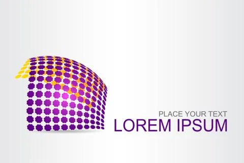 Logo stylized spherical surface with abstract shapes Stock Illustration