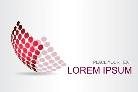 Logo stylized spherical surface with abstract shapes Stock Illustration