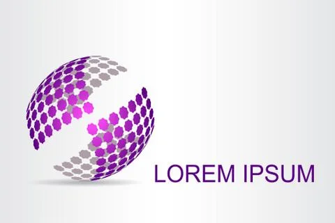 Logo stylized spherical surface with abstract shapes Stock Illustration