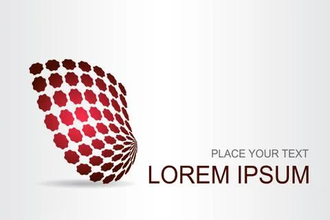 Logo stylized spherical surface with abstract shapes Stock Illustration