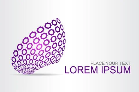 Logo stylized spherical surface with abstract shapes Stock Illustration