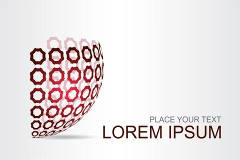 Logo stylized spherical surface with abstract shapes Stock Illustration
