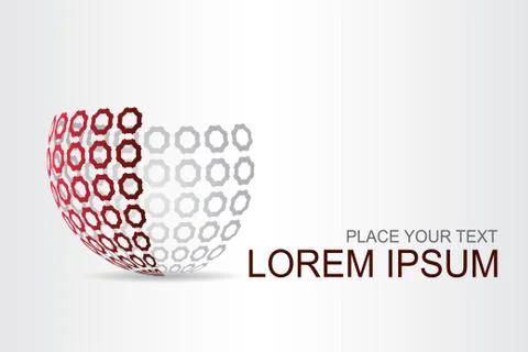 Logo stylized spherical surface with abstract shapes Stock Illustration