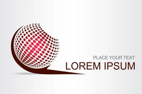 Logo stylized spherical surface with abstract shapes Stock Illustration