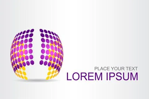 Logo stylized spherical surface with abstract shapes Stock Illustration