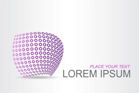 Logo stylized spherical surface with abstract shapes Illustrazione stock