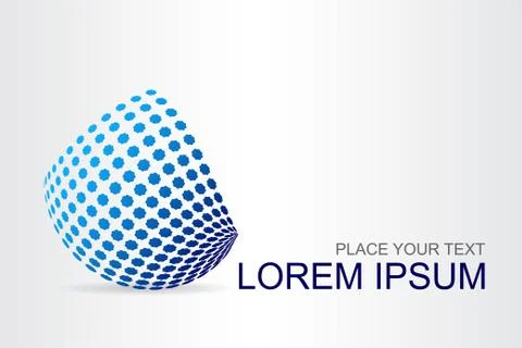 Logo stylized spherical surface with abstract shapes Stock Illustration