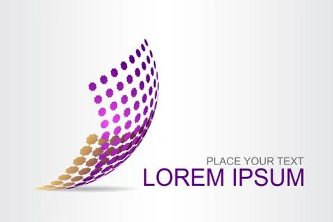 Logo stylized spherical surface with abstract shapes Illustrazione stock