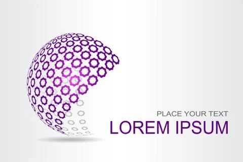 Logo stylized spherical surface with abstract shapes Stock Illustration