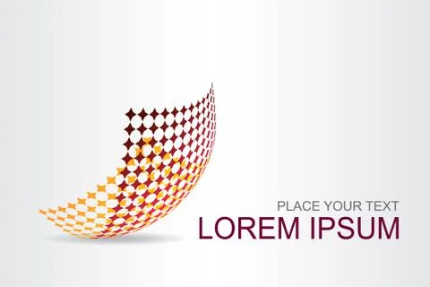 Logo stylized spherical surface with abstract shapes Stock Illustration