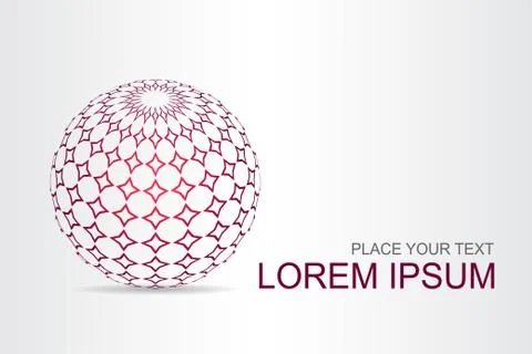 Logo stylized spherical surface with abstract shapes Stock Illustration