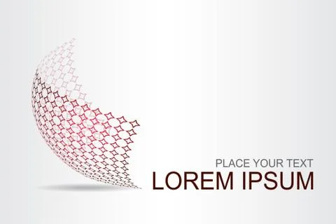 Logo stylized spherical surface with abstract shapes Stock Illustration