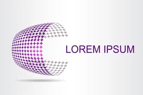 Logo stylized spherical surface with abstract shapes Stock Illustration