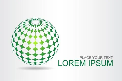 Logo stylized spherical surface with abstract shapes Stock Illustration