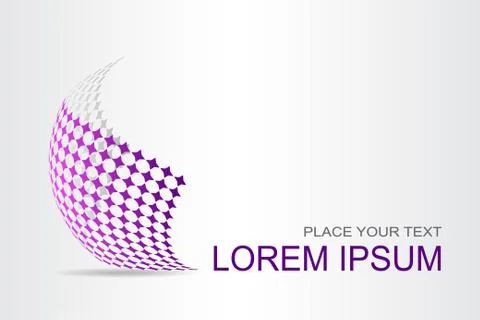 Logo stylized spherical surface with abstract shapes Stock Illustration