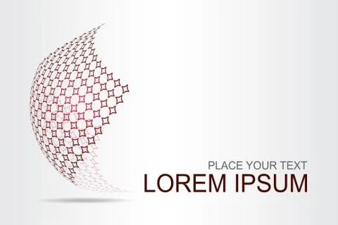 Logo stylized spherical surface with abstract shapes Illustrazione stock