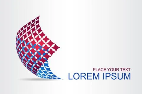 Logo stylized spherical surface with abstract shapes Stock Illustration