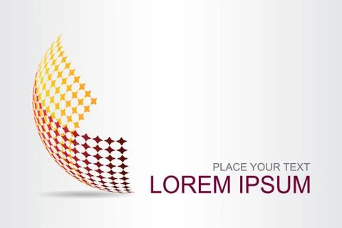 Logo stylized spherical surface with abstract shapes Stock Illustration