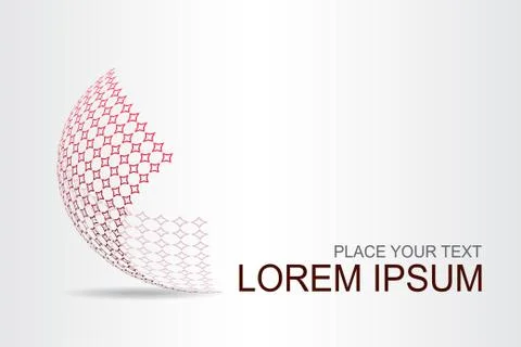 Logo stylized spherical surface with abstract shapes Stock Illustration