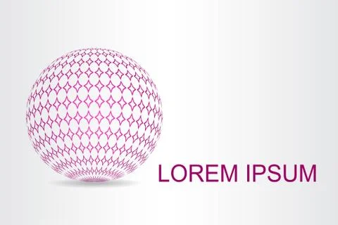 Logo stylized spherical surface with abstract shapes Stock Illustration