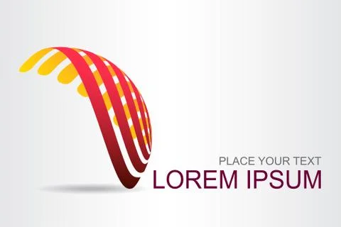 Logo stylized spherical surface with abstract shapes Stock Illustration