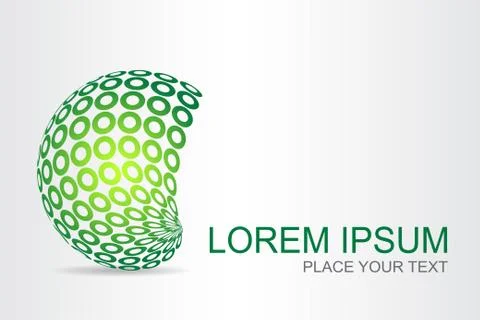 Logo stylized spherical surface with abstract shapes Stock Illustration
