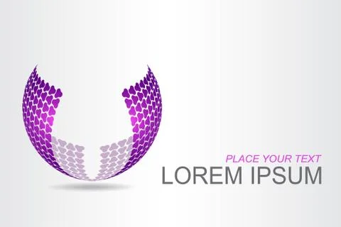 Logo stylized spherical surface with abstract shapes Illustrazione stock