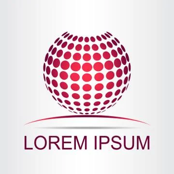 Logo stylized spherical surface with abstract shapes Illustrazione stock