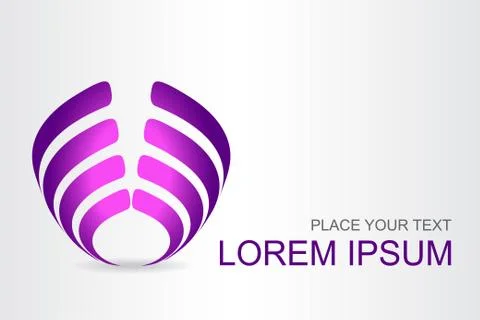 Logo stylized spherical surface with abstract shapes Stock Illustration