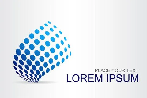 Logo stylized spherical surface with abstract shapes Stock Illustration