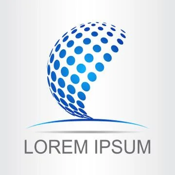 Logo stylized spherical surface with abstract shapes Stock Illustration