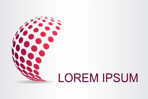 Logo stylized spherical surface with abstract shapes Illustrazione stock