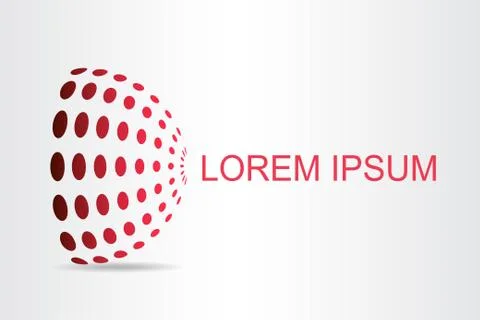 Logo stylized spherical surface with abstract shapes Stock Illustration