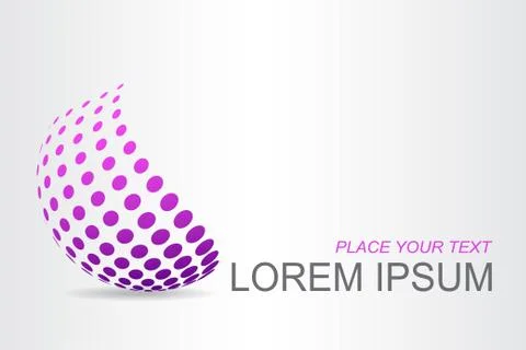 Logo stylized spherical surface with abstract shapes Stock Illustration