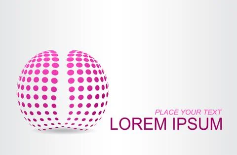 Logo stylized spherical surface with abstract shapes Stock Illustration