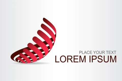 Logo stylized spherical surface with abstract shapes Stock Illustration