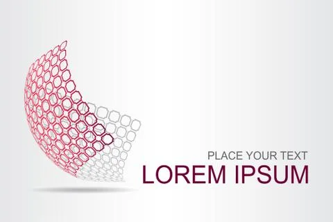 Logo stylized spherical surface with abstract shapes Stock Illustration