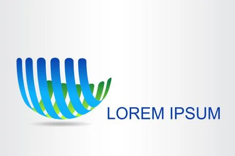 Logo stylized spherical surface with abstract shapes Stock Illustration