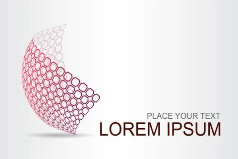 Logo stylized spherical surface with abstract shapes Illustrazione stock